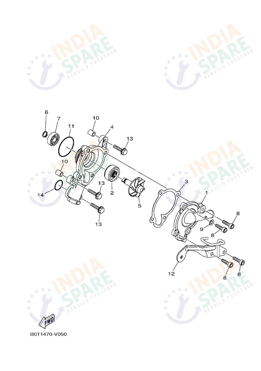 YAMAHA DM46 R15 V4 Series WATER PUMP
